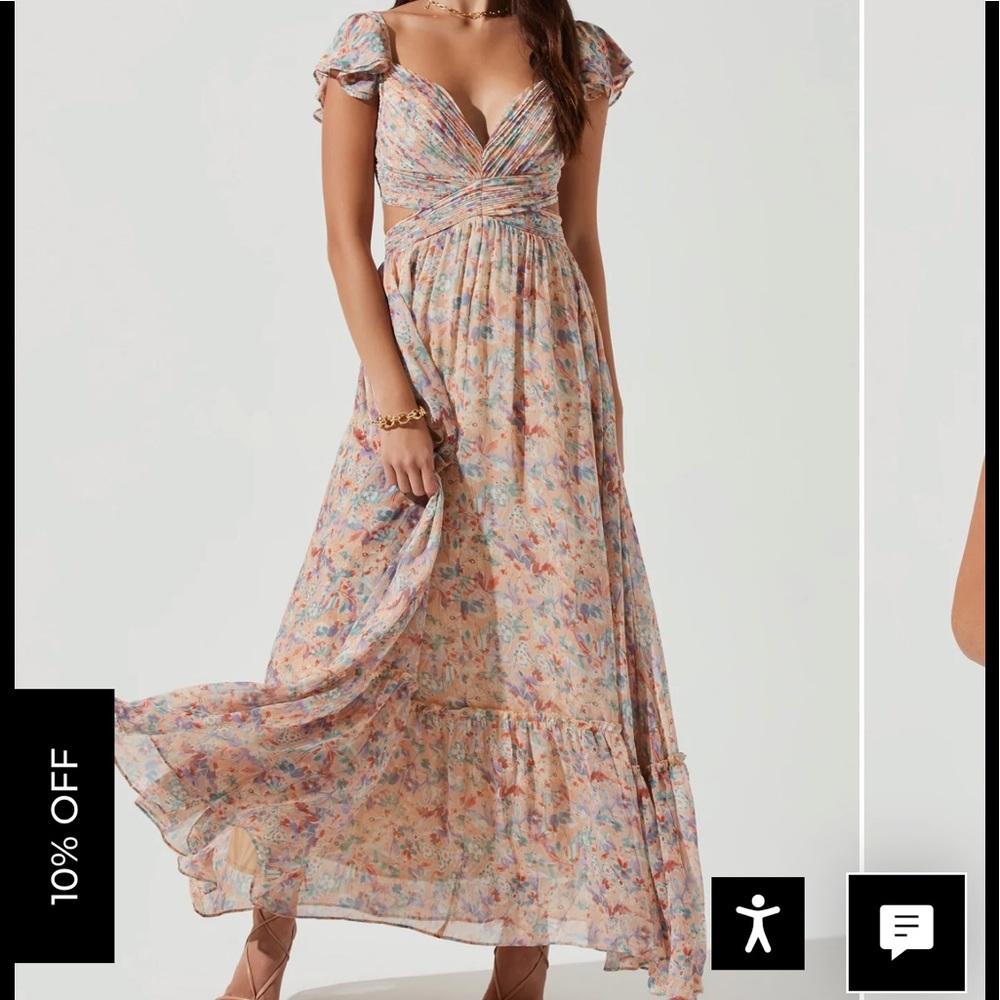 ASTR PRIMROSE FLORAL STRAPPY BACK MAXI DRESS